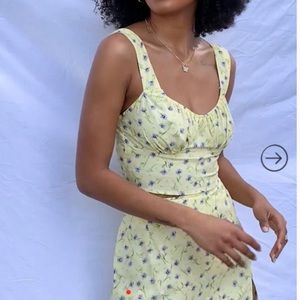 Motel Rocks Pale Yellow Floral Bustier Tank Top